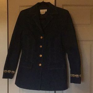 Jeans Dress, pants and jacket, with gold elephant